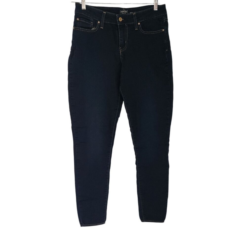 Levi Strauss Signature Gold Jeans Mid-Rise Skinny Blue Denim Womens W30 I32 EUC